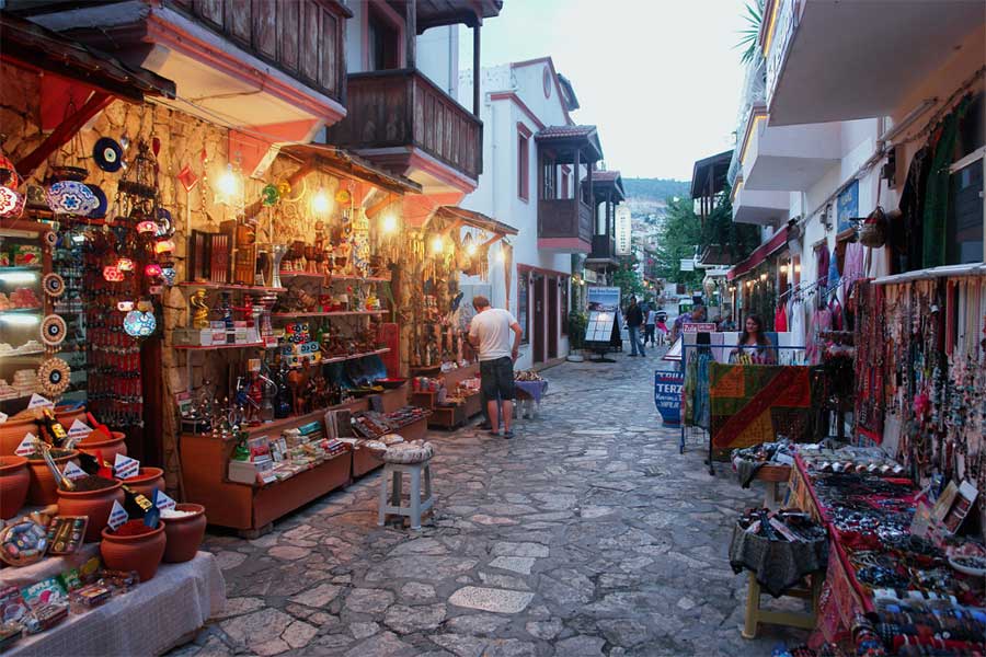 Souvenir shops in the pretty town of Kalkan